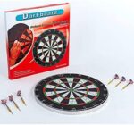 ULTIMAX Heavy-Duty Flocking Dart Board Set with 6 Darts – Indoor Game for Kids & Adults