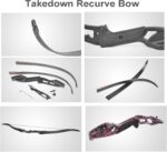 Junxing 56" Takedown Recurve Bow – 30–50 lbs Metal Riser Hunting & Target Practice Bow (Black) - Image 2