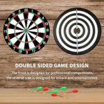 17" Double-Sided Dart Board Game Set with 6 Steel Tip Darts – Indoor & Outdoor Party Game for Adults, Teens & Family - Image 2