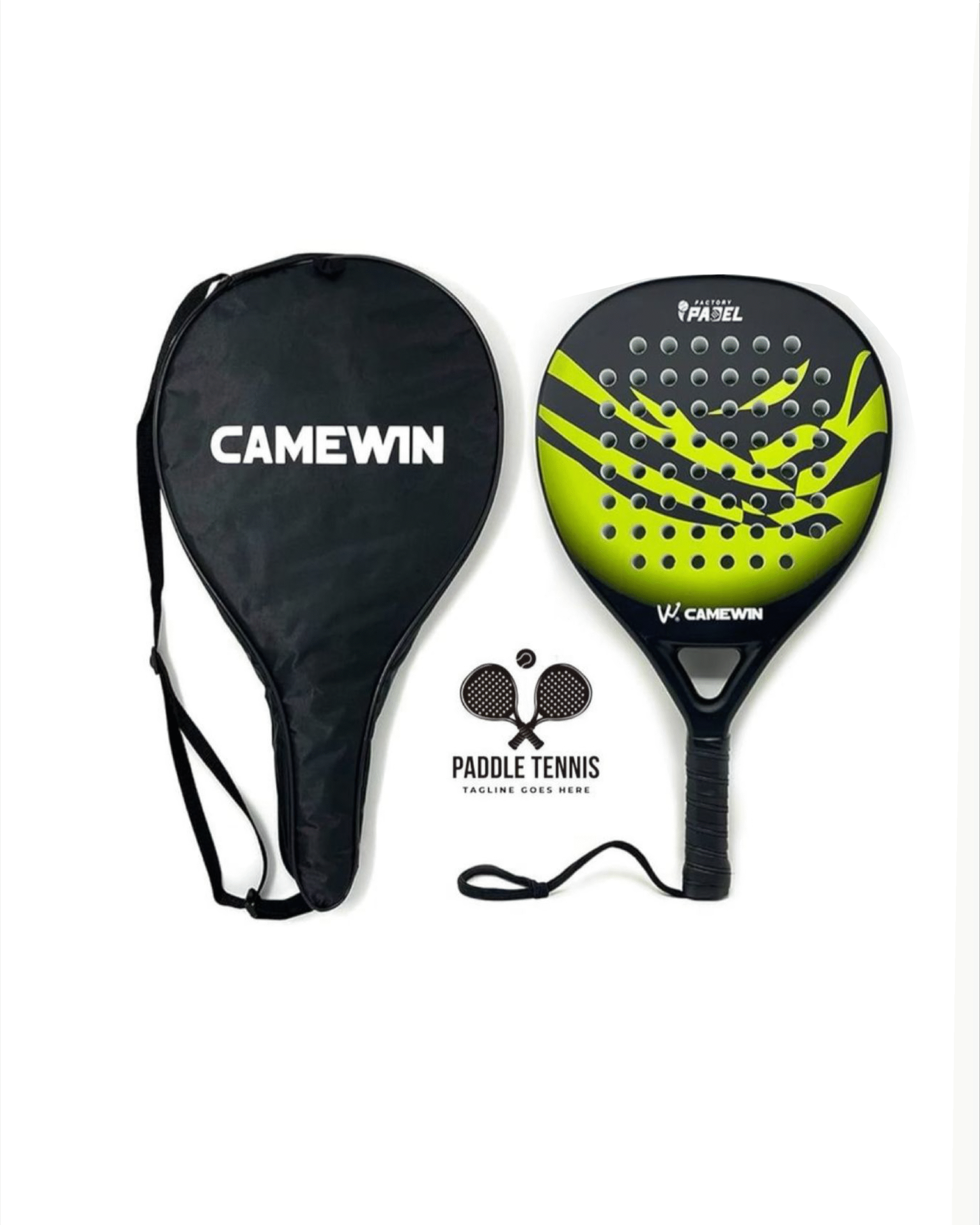 Artboard 150 Camewin Padel Tennis Racket Carbon Fiber Diamond Shape with Bag Included (365g) - Image 1