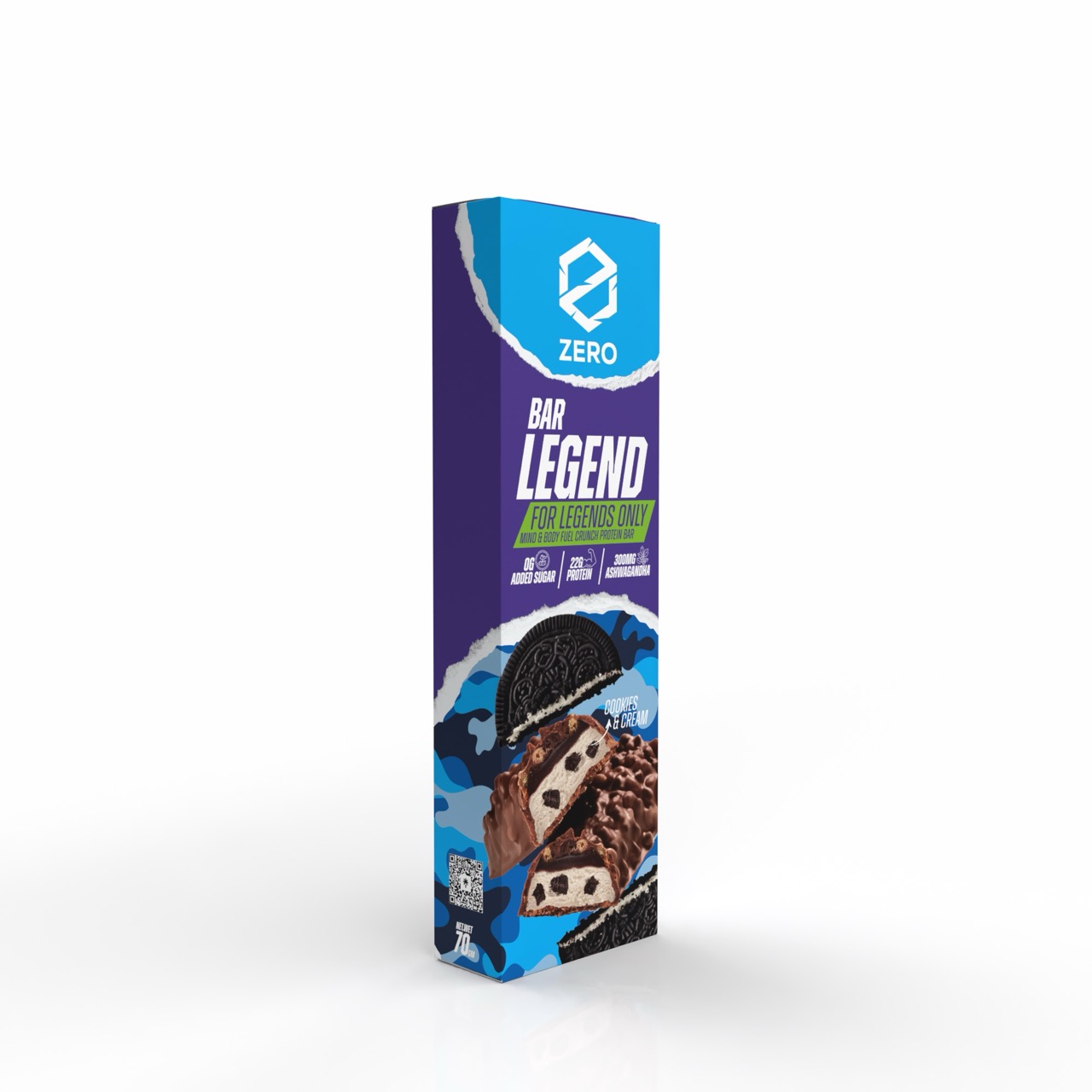 Legend-bar-Cookie-Cream-70-g-01 zero protein bar ashwagandha - Image 1
